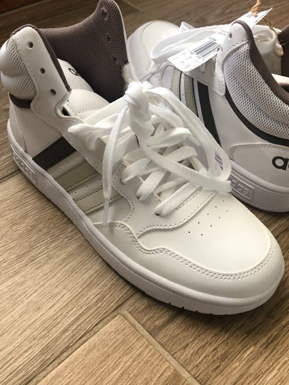 Size 5 - adidas Hoops 4.0 Mid White & Grays